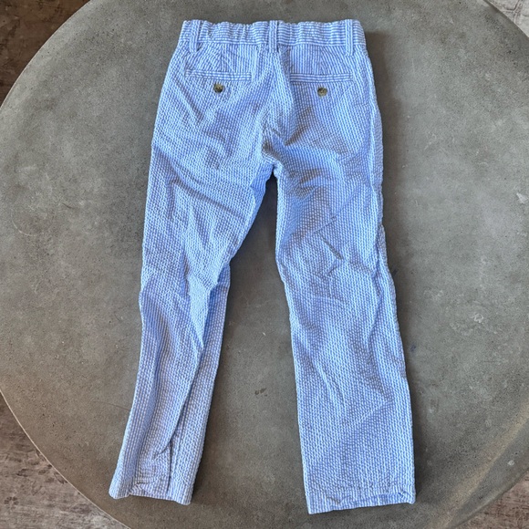 Janie & Jack Seersucker Blue and White Classic Spring Easter Pants size 6 - Picture 3 of 4
